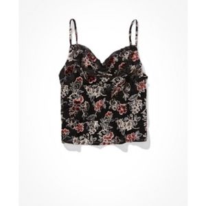 NWOT American Eagle Black Floral Cami Top